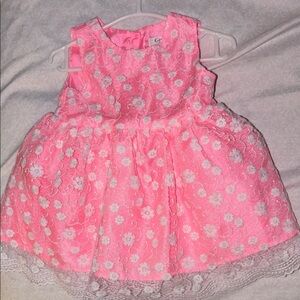George 3-6m Pink Floral Lace Baby Dress